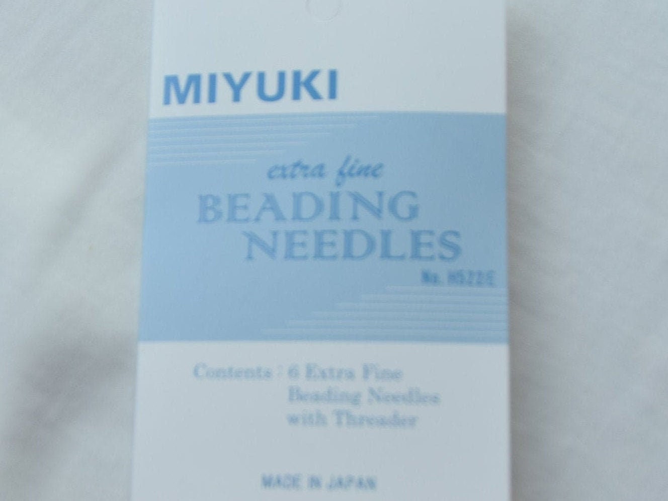 6 Miyuki beading needles, extra fine needles, stainless steel, 0,4mm diameter, beading supplies, high quality needles