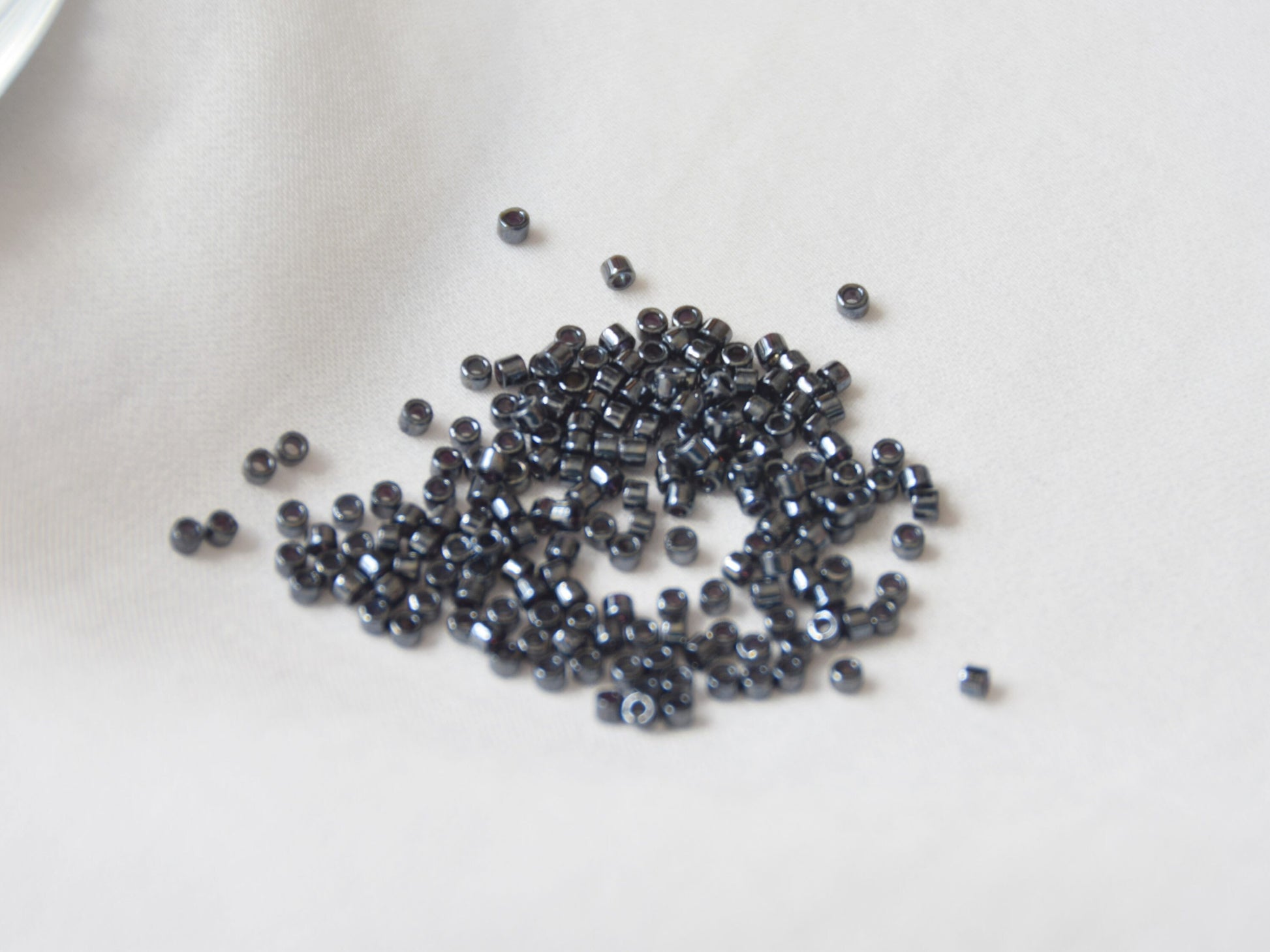 Miyuki Delica beads opaque gunmetal black, 5g 11/0 color DB0001, beads for jewelry making, japanese beads, cylindrical beads, seed beads