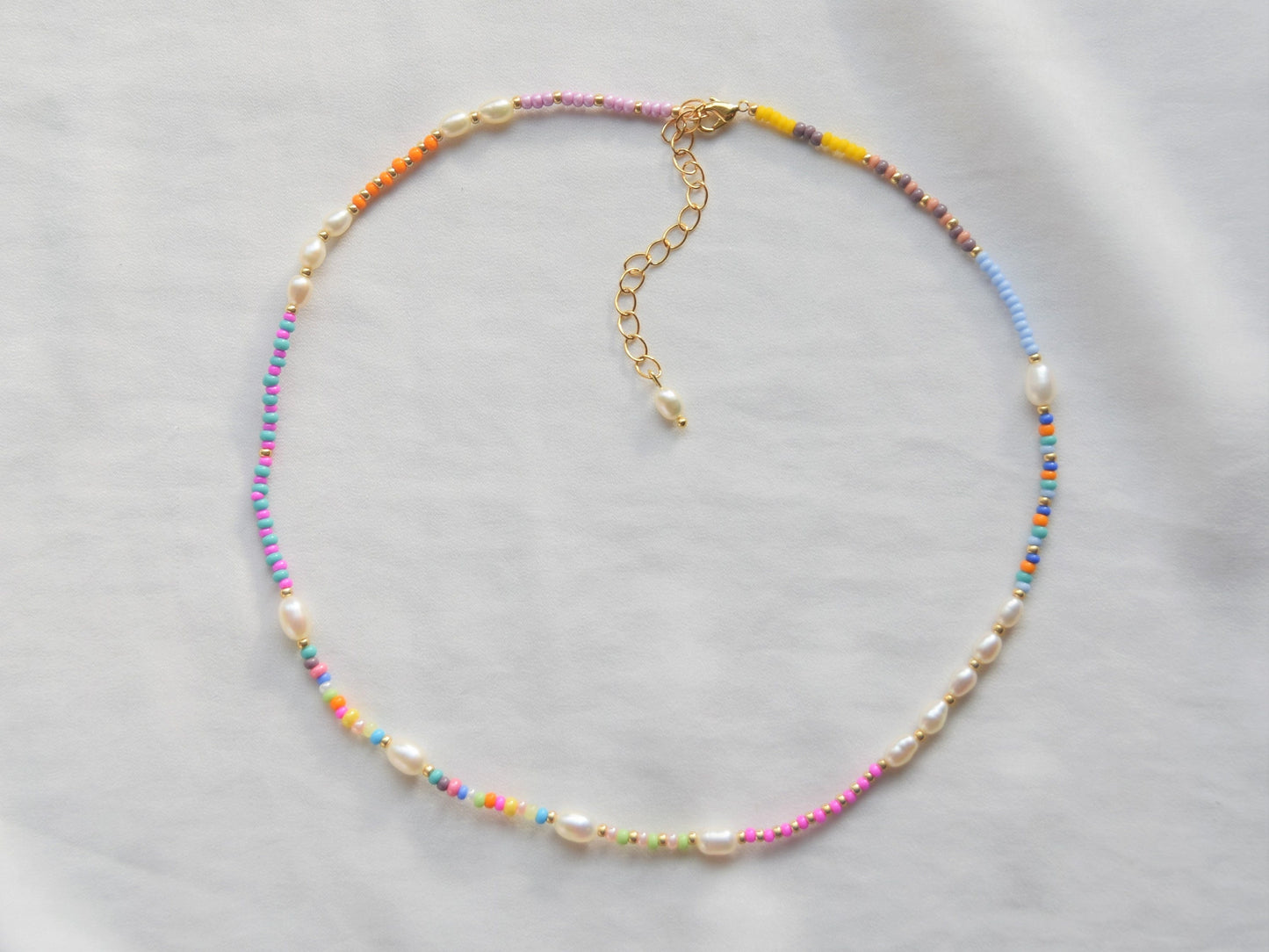 Colorful pearl necklace, bead and pearl necklace, birthday gift for best friend, Valentines gift for her necklace, freshwater pearl choker