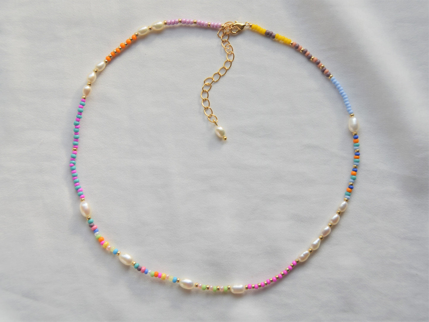 Colorful pearl necklace, bead and pearl necklace, birthday gift for best friend, Valentines gift for her necklace, freshwater pearl choker