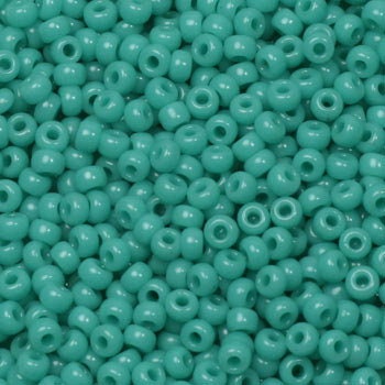 Turquoise green glass beads. Seed beads, round in shape, 2mm in size. Hole size is 0.8mm.