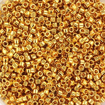 Miyuki Delica beads 24kt gold plated, 5g 11/0 DB0031, beads for jewelry making, beads from japan, uniform cylindrical beads, real gold