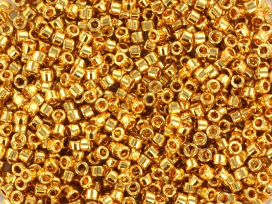 Miyuki Delica beads 24kt gold plated, 5g 11/0 DB0031, beads for jewelry making, beads from japan, uniform cylindrical beads, real gold