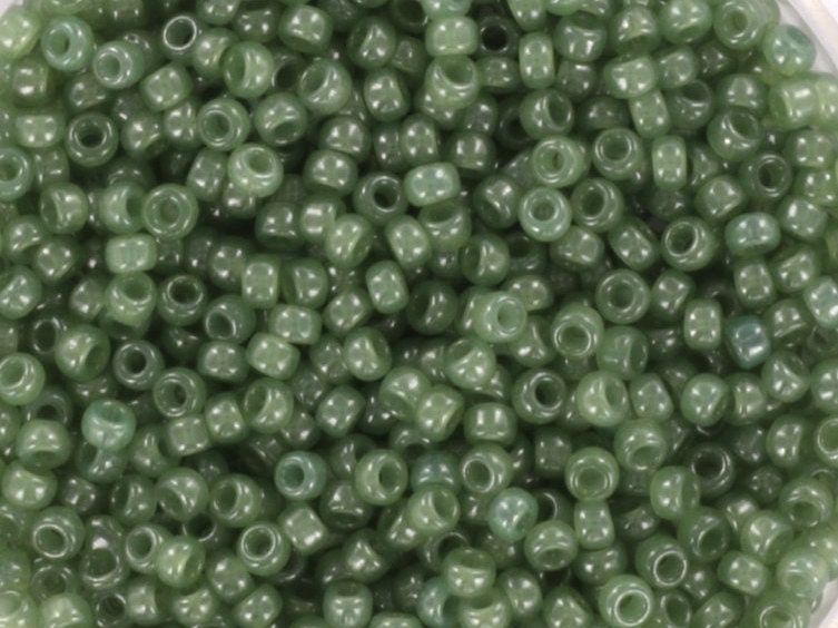 10g Miyuki seed beads 11/0, ceylon translucent sage 2375, japanese beads high quality, transparent green rocailles, size 2mm