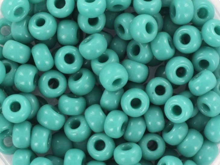 10g Miyuki seed beads 6/0, opaque turquoise green 412, japanese beads, big green rocailles, size 4mm beads, pony beads, Miyuki turquoise