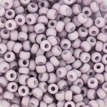 Light violet matte seed beads. 3mm in size and round in shape. Bead hole size is 1,1mm.