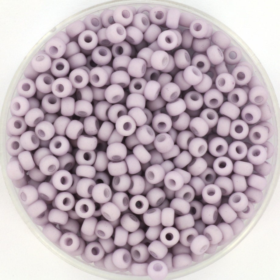 Light violet matte seed beads. 3mm in size and round in shape. Bead hole size is 1,1mm.