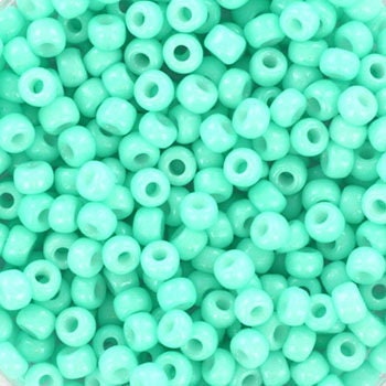 Bright turquoise green seed beads, 3mm in size, round in shape. Bead hole size is 1,1mm.