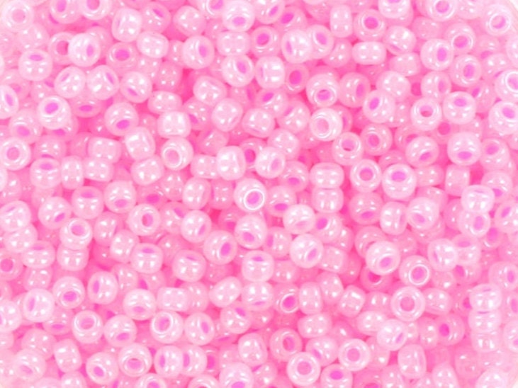 10g Miyuki seed beads 11/0, ceylon soft baby pink 518, japanese beads high quality, color pink beads, size 2mm, pastel color