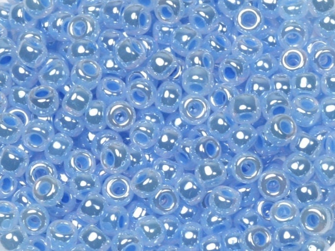 10g Miyuki seed beads 8/0, ceylon sky blue 524, japanese beads high quality, blue beads, size 8 3mm, shiny rocailles, luster beads