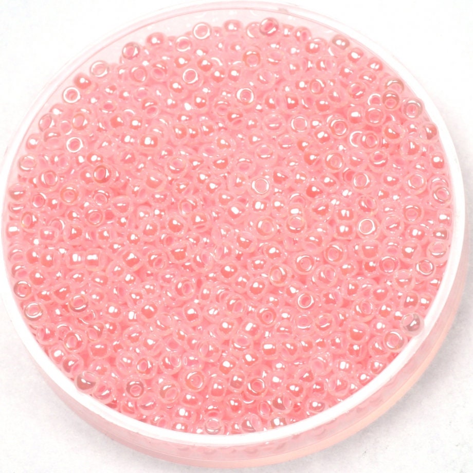 10g Miyuki seed beads 11/0, ceylon baby pink 517, japanese beads high quality, light pink beads, size 11 2mm, shiny rocailles luster