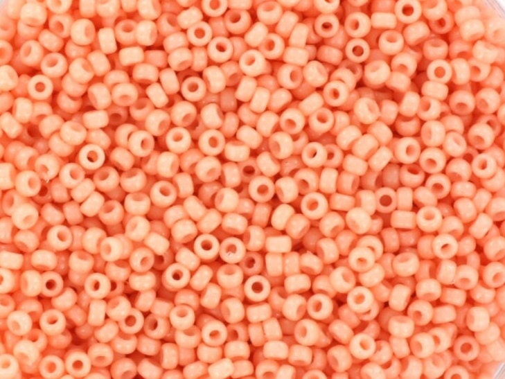 Miyuki seed beads 15/0, duracoat opaque tea rose 4461, japanese beads, soft pink rocailles, size 15, color 4461