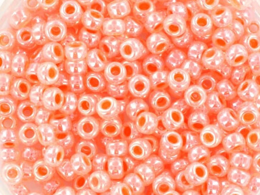 10g Miyuki seed beads 8/0, ceylon salmon 539, japanese beads, luster pink beads, size 8 3mm, glass beads, Miyuki salmon, light pink beads