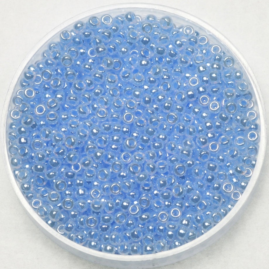 10g Miyuki seed beads 11/0, ceylon sky blue 524, japanese beads, blue beads, size 11 2mm, shiny rocailles, luster beads, Miyuki blue beads