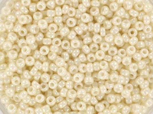 Off white Miyuki round seed beads. Ceylon cream, color code 594. 2mm size.