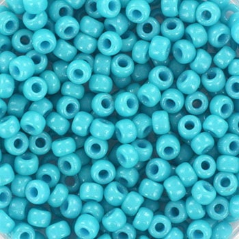 Turquoise blue seed beads, round shape and 3mm in size. Miyuki round rocailles underwater blue. Color code 4480.