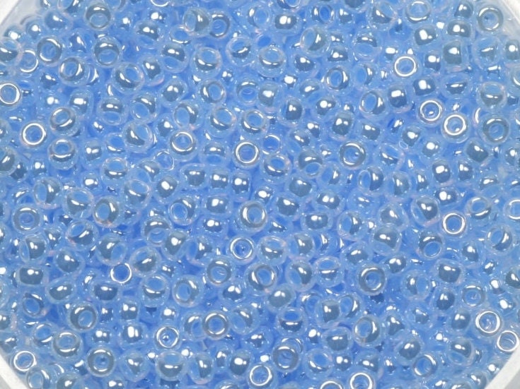 10g Miyuki seed beads 11/0, ceylon sky blue 524, japanese beads, blue beads, size 11 2mm, shiny rocailles, luster beads, Miyuki blue beads