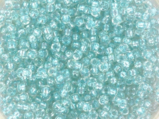 10g Miyuki seed beads 11/0, fancy lined soft aqua 3638, japanese beads, turquoise blue beads, size 2mm, bright color beads, Miyuki blue bead