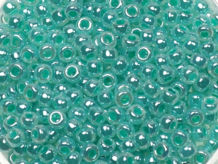 10g Miyuki seed beads 8/0, ceylon aqua green 536, japanese beads, turquoise green beads, size 3mm, pastel color beads