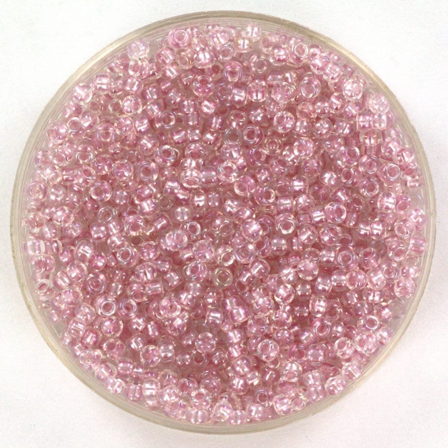 10g Miyuki seed beads 11/0, fancy lined soft pink 3639, japanese beads high quality, transparent pink rocailles, size 2mm, inside color