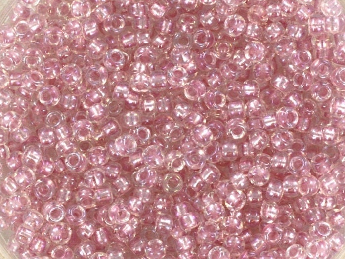 10g Miyuki seed beads 11/0, fancy lined soft pink 3639, japanese beads high quality, transparent pink rocailles, size 2mm, inside color