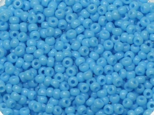 Turquoise blue round beads, 2mm big, round shape. The beads are opaque and polished.