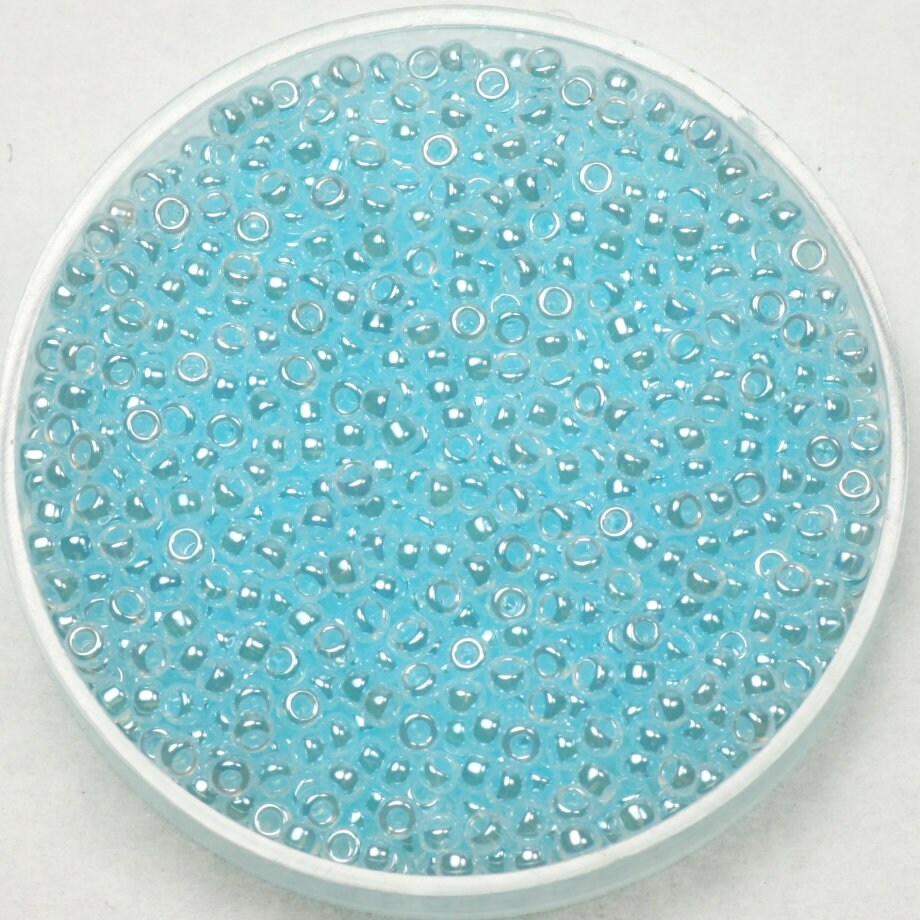 10g Miyuki seed beads 11/0, ceylon light aqua 522, japanese beads high quality, color blue beads, size 2mm, pastel color rocailles