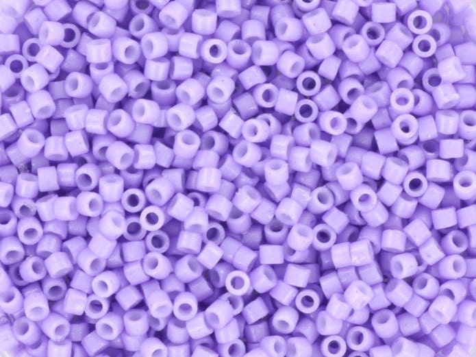 Miyuki Delica beads duracoat opaque dyed columbine purple violet, 5g 11/0 DB2138, cylindrical beads, 1.6mm beads, DB 2138 light purple