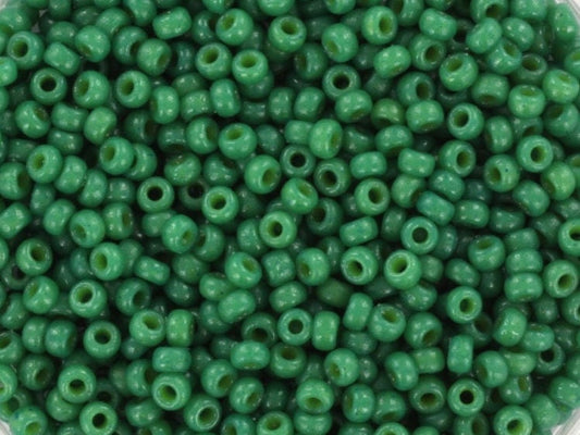 10g Miyuki seed beads 11/0, duracoat opaque spruce 4477, japanese beads, color green beads, size 2mm, dark green beads, Miyuki opaque green