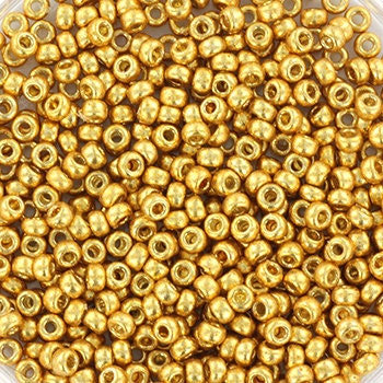 10g Miyuki seed beads duracoat galvanized gold size 11/0 4202, beads from japan, round rocailles, high quality beads, small gold beads