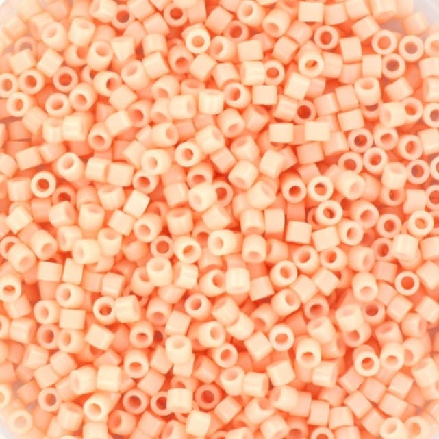 Miyuki Delica beads opaque salmon, 5g 11/0 DB 206, cylindrical beads, 1.6mm beads, light pink beads, Miyuki opaque salmon, color DB0206