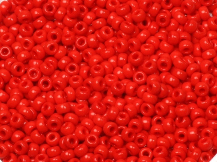 Miyuki seed beads 11/0, opaque red 408, 10g japanese beads, red glass beads, size 2mm, round rocailles, Miyuki red polished, RR408 RR0408