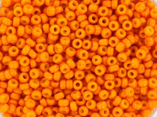 10g Miyuki seed beads 11/0, duracoat opaque kumquat 4454, orange glass beads, size 2mm, round rocailles, Miyuki dark orange, pumpkin orange