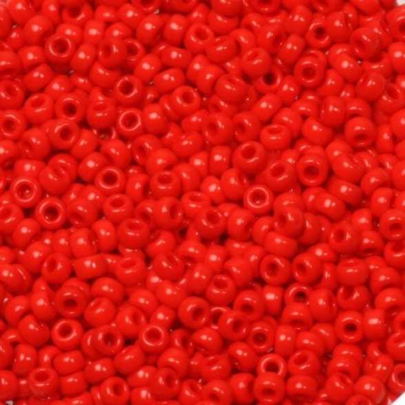 Miyuki seed beads 11/0, opaque red 408, 10g japanese beads, red glass beads, size 2mm, round rocailles, Miyuki red polished, RR408 RR0408