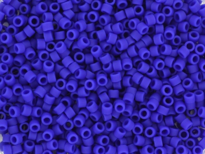 Miyuki Delica beads opaque matte cobalt blue, 5g 11/0 DB756, cylindrical beads, size 1.6mm, dark blue Miyuki, color DB0756, royal blue, 756