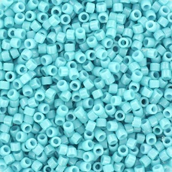 Miyuki Delica beads duracoat opaque nile blue, 5g 11/0 DB2128, cylindrical beads, size 1.6mm, turquoise blue Miyuki, aqua blue DB 2128