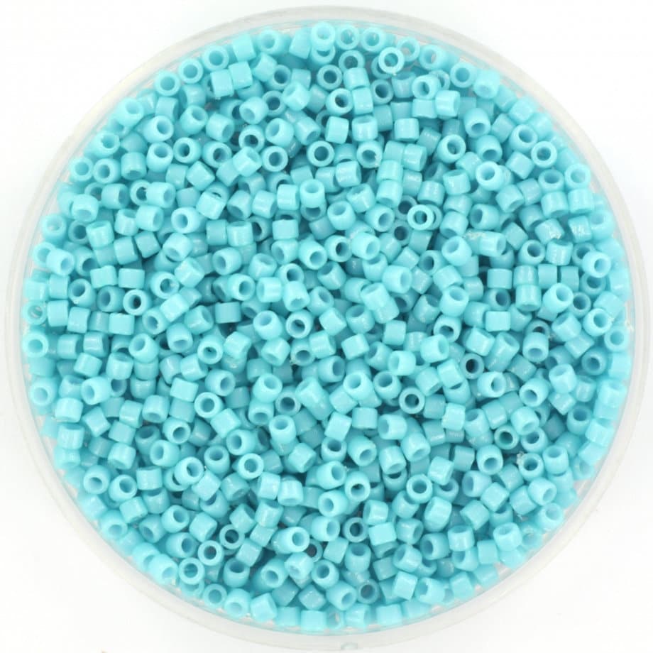 Miyuki Delica beads duracoat opaque nile blue, 5g 11/0 DB2128, cylindrical beads, size 1.6mm, turquoise blue Miyuki, aqua blue DB 2128