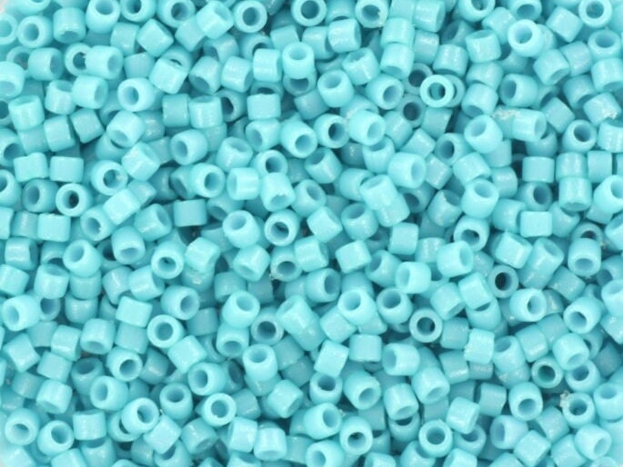 Miyuki Delica beads duracoat opaque nile blue, 5g 11/0 DB2128, cylindrical beads, size 1.6mm, turquoise blue Miyuki, aqua blue DB 2128