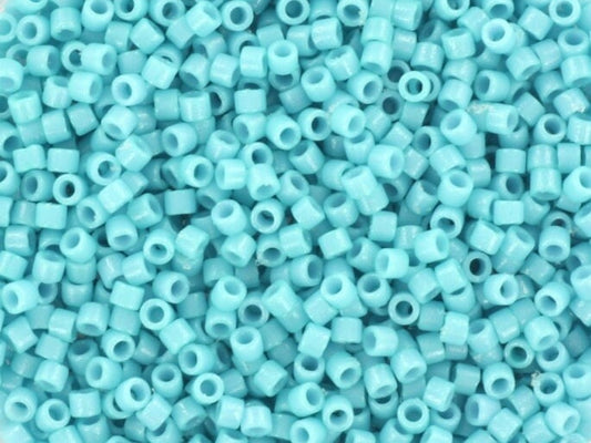 Miyuki Delica beads duracoat opaque nile blue, 5g 11/0 DB2128, cylindrical beads, size 1.6mm, turquoise blue Miyuki, aqua blue DB 2128