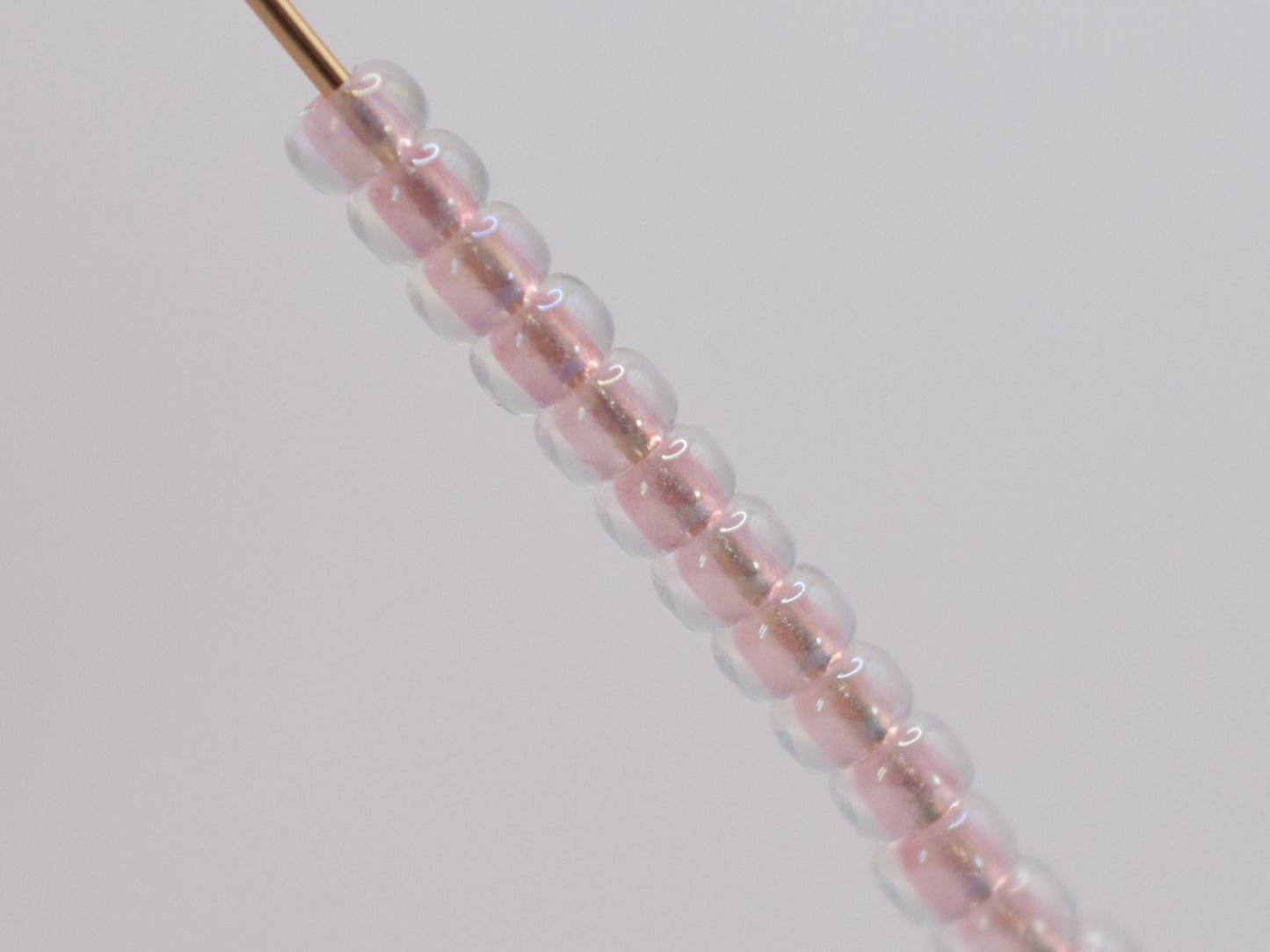 10g Miyuki seed beads 11/0, fancy lined soft pink 3639, japanese beads high quality, transparent pink rocailles, size 2mm, inside color