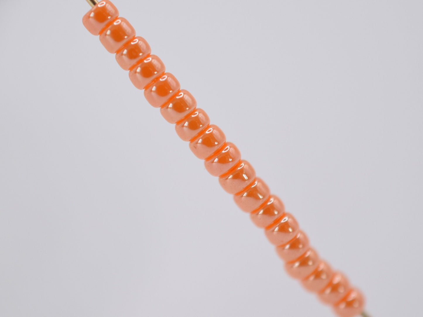 Miyuki seed beads 11/0, opaque luster light orange 423, 10g japanese beads, orange glass beads, size 2mm, orange rocailles, Miyuki orange