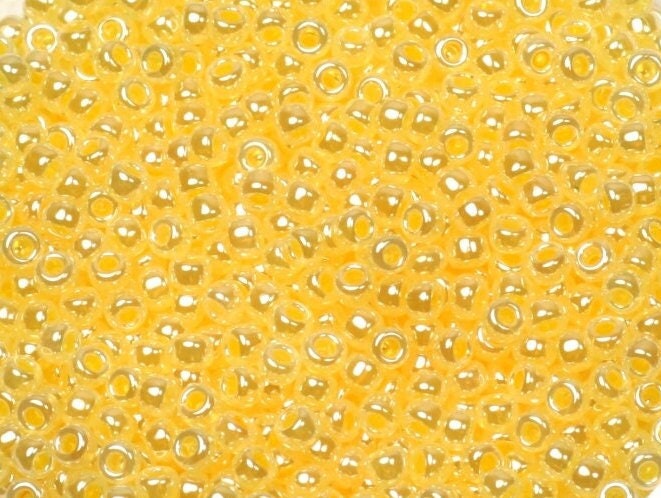 10g Miyuki seed beads 11/0, ceylon ceylon light daffodil 516, japanese beads high quality, yellow beads, size 2mm, pastel color rocailles