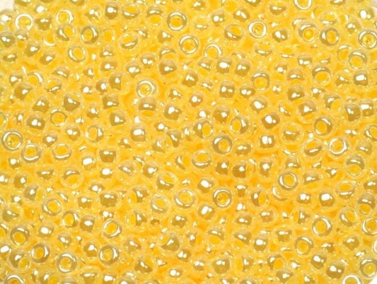 10g Miyuki seed beads 11/0, ceylon ceylon light daffodil 516, japanese beads high quality, yellow beads, size 2mm, pastel color rocailles