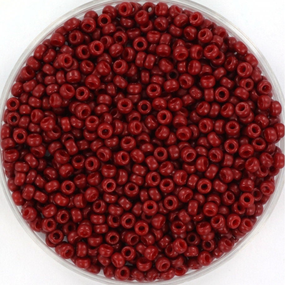 Miyuki seed beads 11/0, Duracoat opaque jujube red 4469, 10g japanese beads, dark red glass beads, size 2mm, round rocailles, red brown