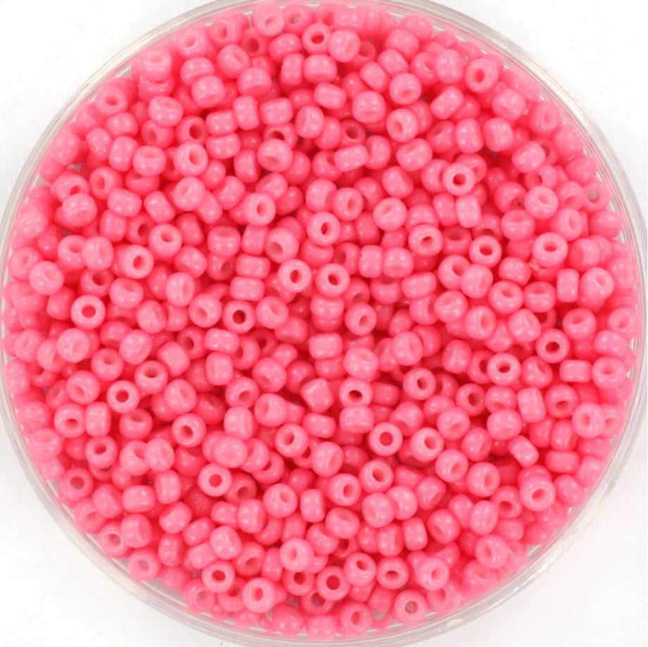 10g Miyuki seed beads 11/0, duracoat opaque carnation 4467, japanese beads, color pink, size 2mm, bright rocailles, Miyuki pink beads