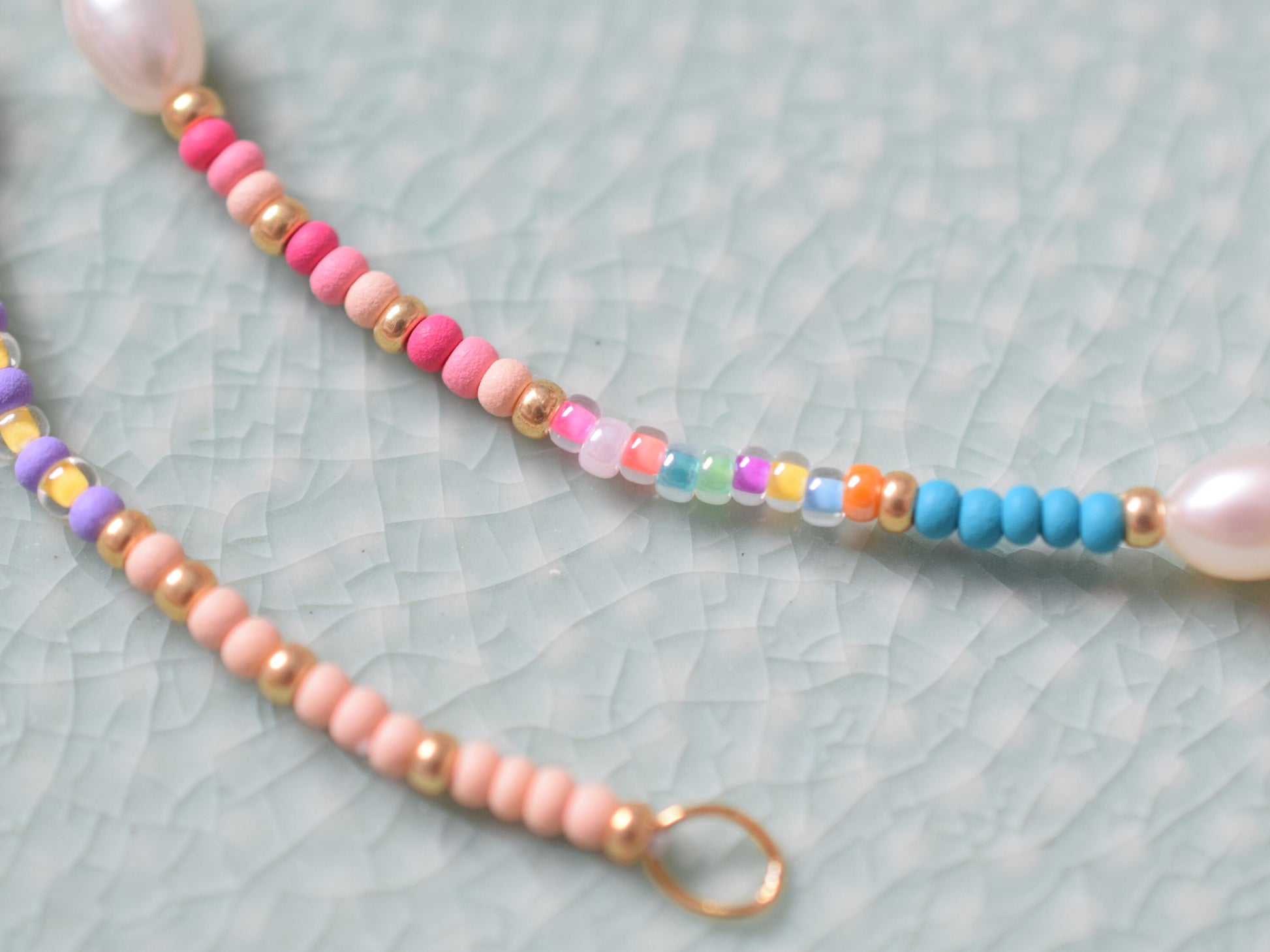 Colorful beaded necklace, freshwater pearl necklace, layering necklace, mixed beads, summer choker necklace, birthday gift for best friend