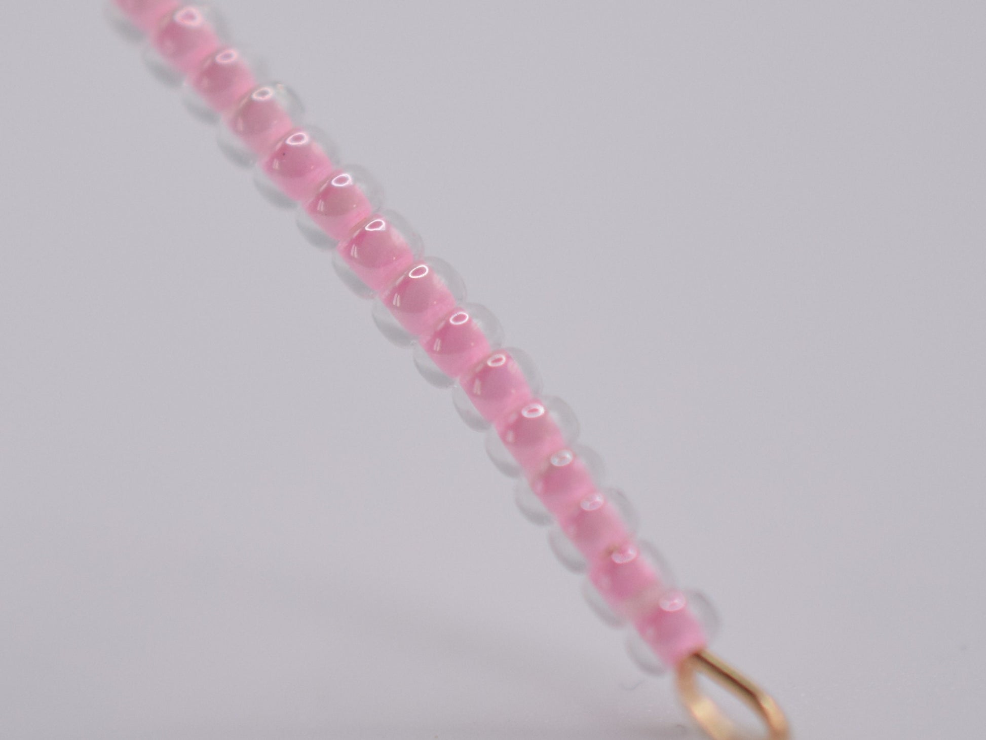 10g Miyuki seed beads 11/0, pink lined crystal 207, japanese beads high quality, transparent pink rocailles, size 2mm, inside color