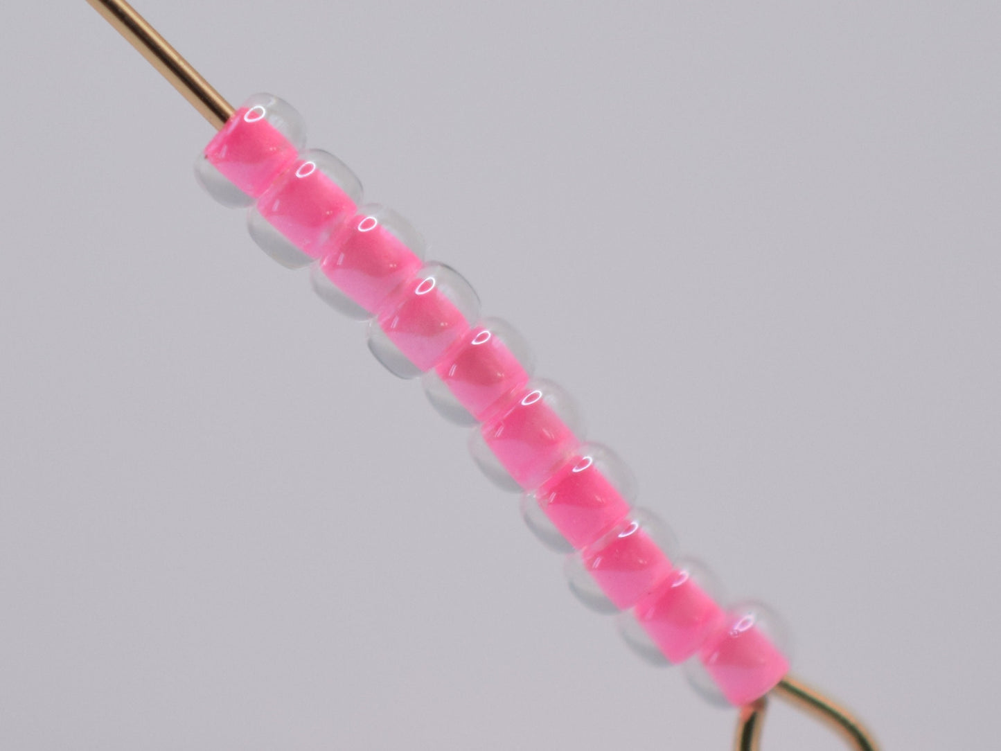 10g Miyuki seed beads 11/0, luminous pink 4299, japanese beads, neon pink beads, size 11 2mm, shiny beads, round rocailles, luster beads