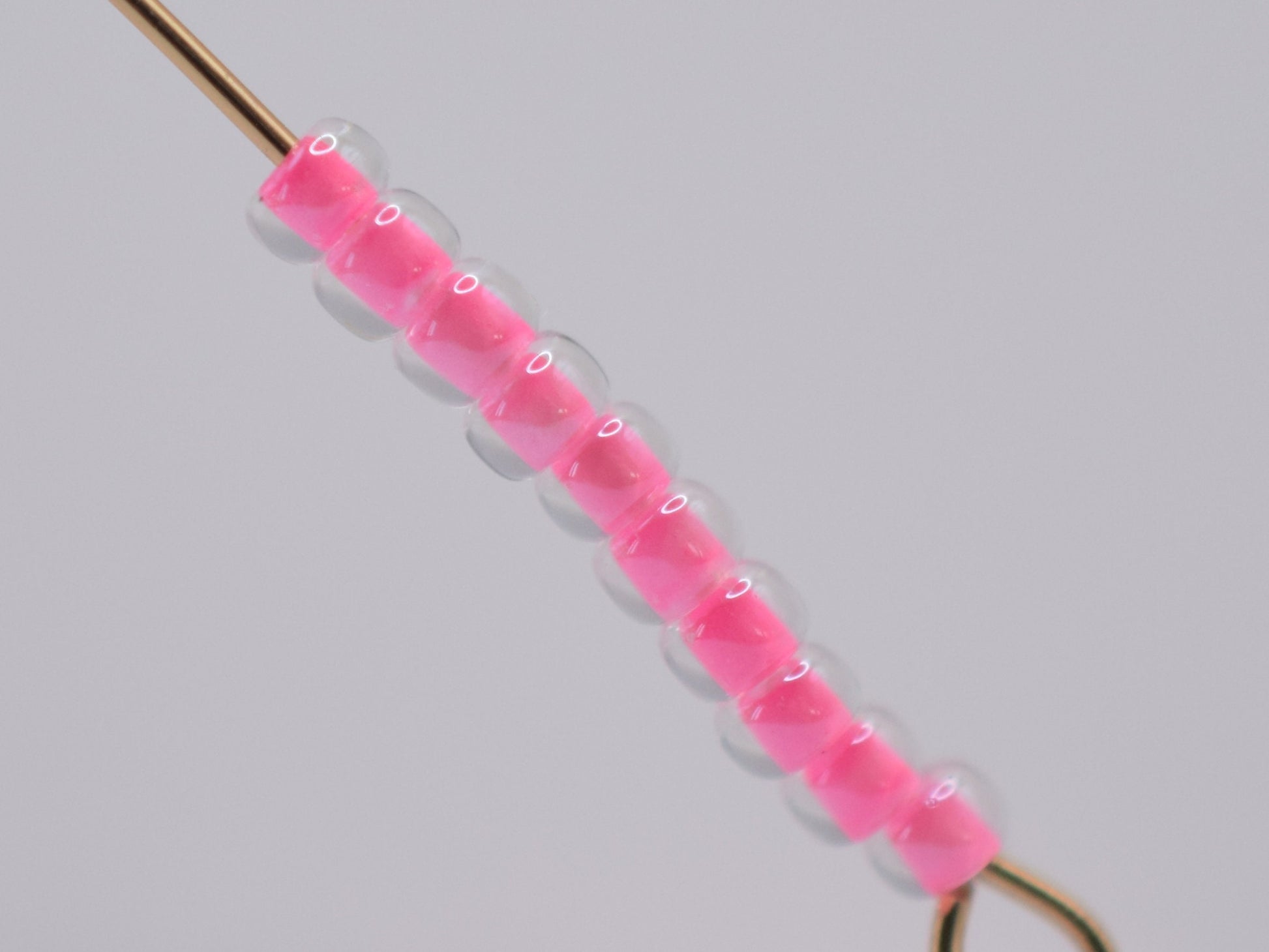 10g Miyuki seed beads 11/0, luminous pink 4299, japanese beads, neon pink beads, size 11 2mm, shiny beads, round rocailles, luster beads