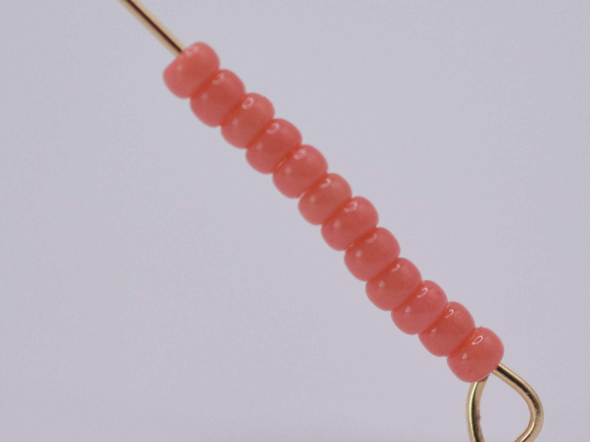 10g Miyuki seed beads 11/0, duracoat opaque light watermelon 4464, japanese beads, color pink rocailles, size 2mm, bright, Miyuki red beads